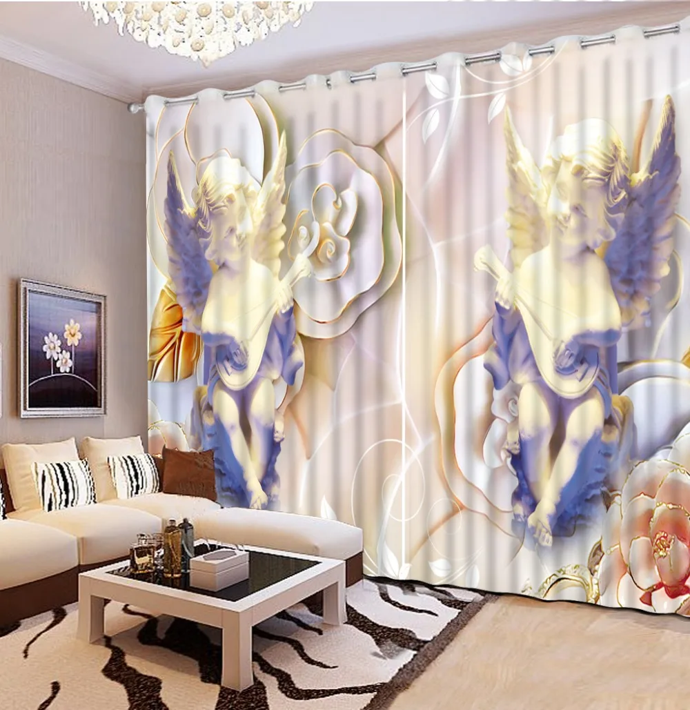 Затемненная ткань Европейский стиль скульптурная печать Роскошные 3D оконные