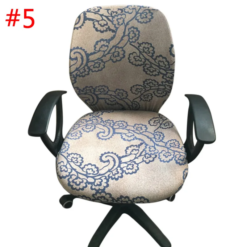 Style 5 Покрытия для офисных стульев спандекс компьютерный чехол для кресла с цветочным принтом съемные вращающиеся чехлы для стульев стрейч чехол - Цвет: Style 5