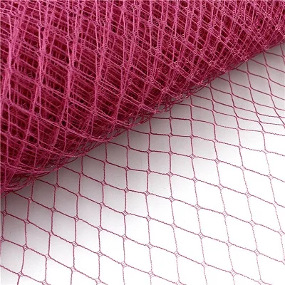 as picture Темно-розовая клетка Veiling Дамская Шляпка вуаль ткань для женщин Вуаль головной убор красный DIY аксессуары для волос материал 10 ярдов/Лот - Цвет: as picture