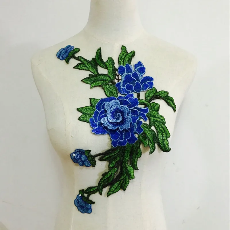 3D сливы emboridery растворимые Нашивки цветок ручной Вышивание аппликация для одежды