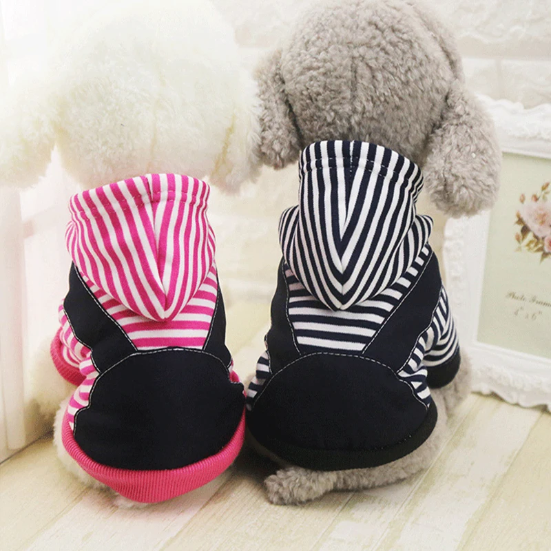 Hot fashion winter dog coat hoodie warm pet dress small sweater striped large size clothing XS 5XL|winter coat|pet coatdog |