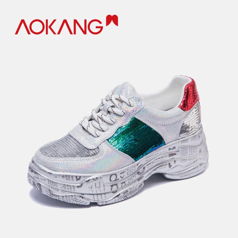 Женская Повседневная обувь AOKANG удобная на платформе с сетчатым верхом