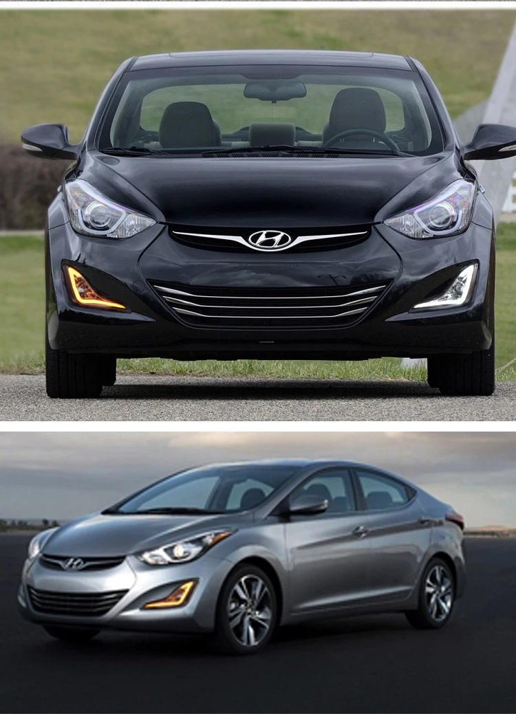 Vland для Elantra светодиодный фонарь дневного света 2012 2016 (DRL) Противотуманные фары с