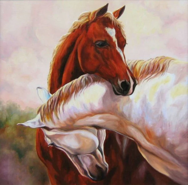 Diamond Painting Cross Stitch Handcraft Diy Round Mosaic Square Beaded Embroidery Beauty Animal Horse Love Crafts Arts | Дом и сад