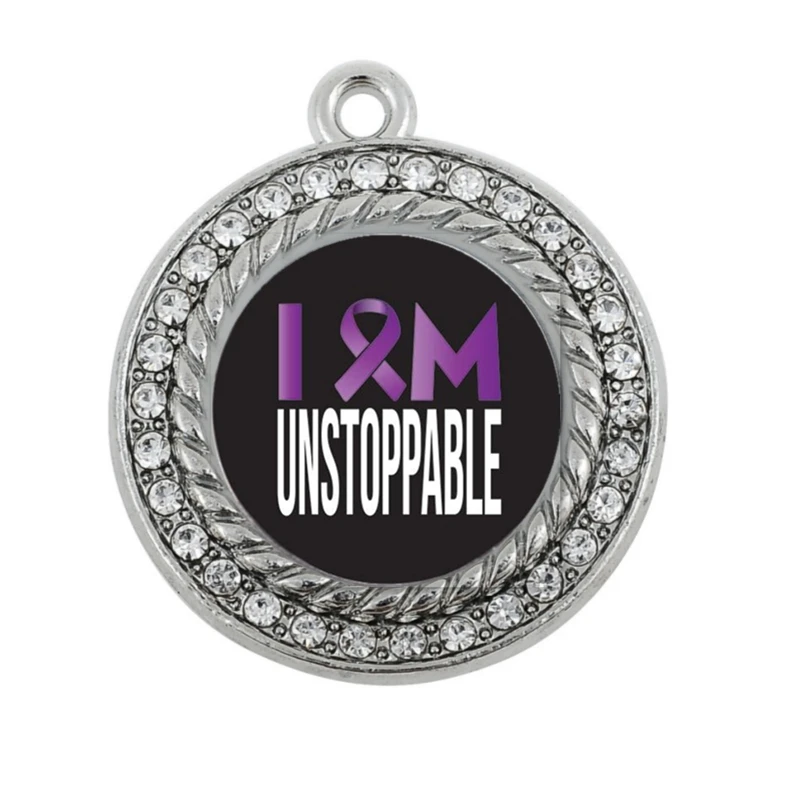 

I AM UNSTOPPABLE CIRCLE CHARM ANTIQUE SILVER PLATED JEWELRY