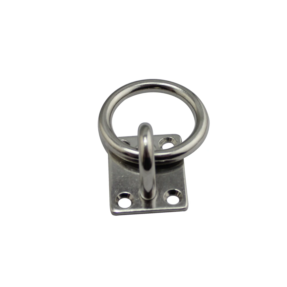 

Stainless Steel Square Pad Eye Plate Eye Hook + Ring Heavy Duty 316 Marine Boat Eye Plate with Welded Ring 5mm 6mm 8mm