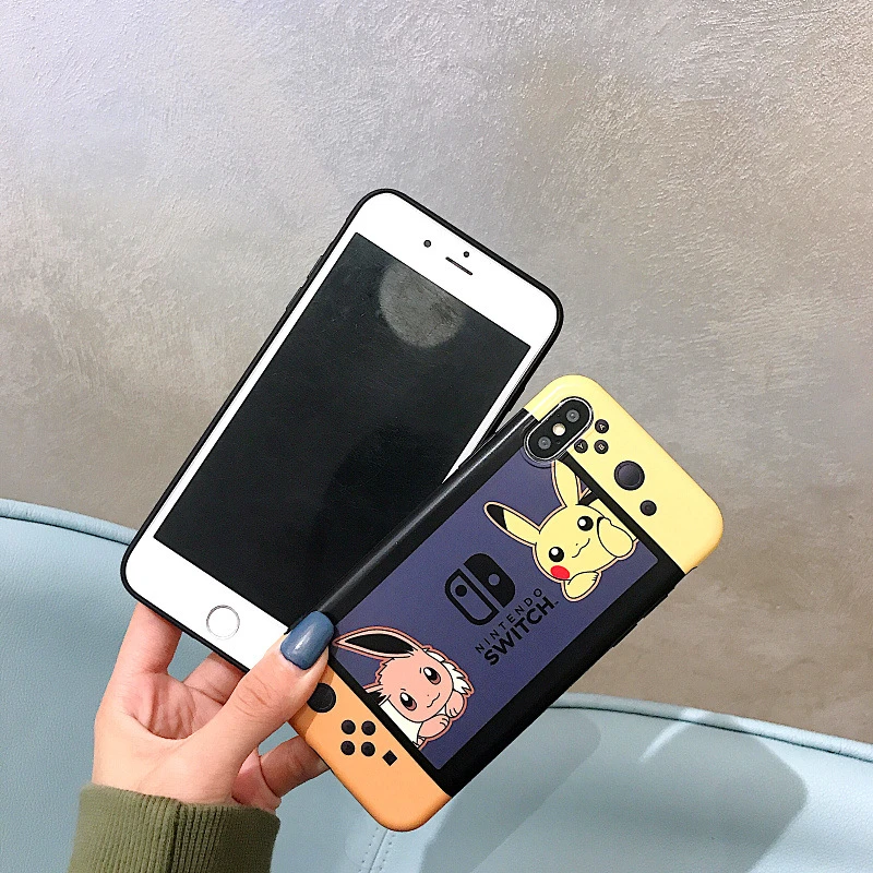 WTSZKL милый чехол с рисунком Пикачу для телефона iPhone 7 8 Plus 6 6S X XR XS Max простой IMD |