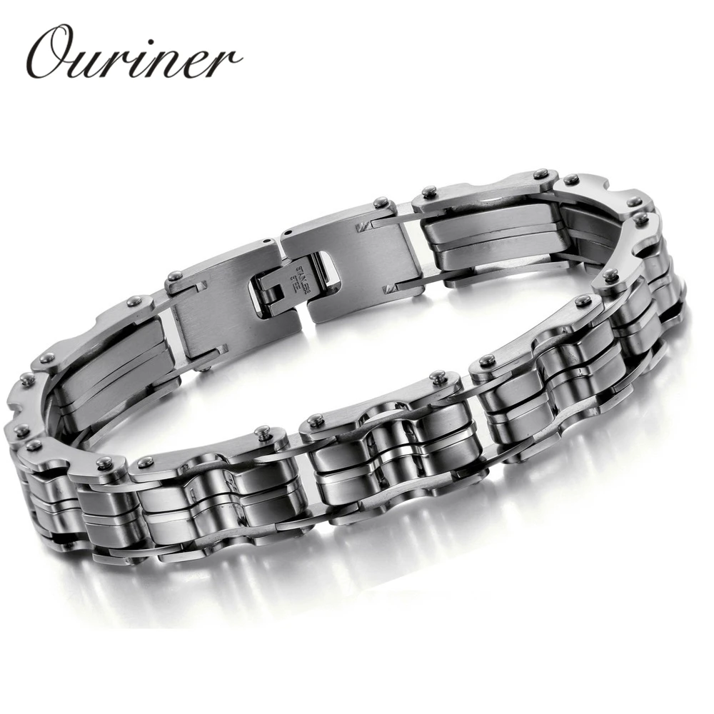 Ouriner jewelry браслет из нержавеющей стали Для мужчин серебряный цвет 23 см подарок