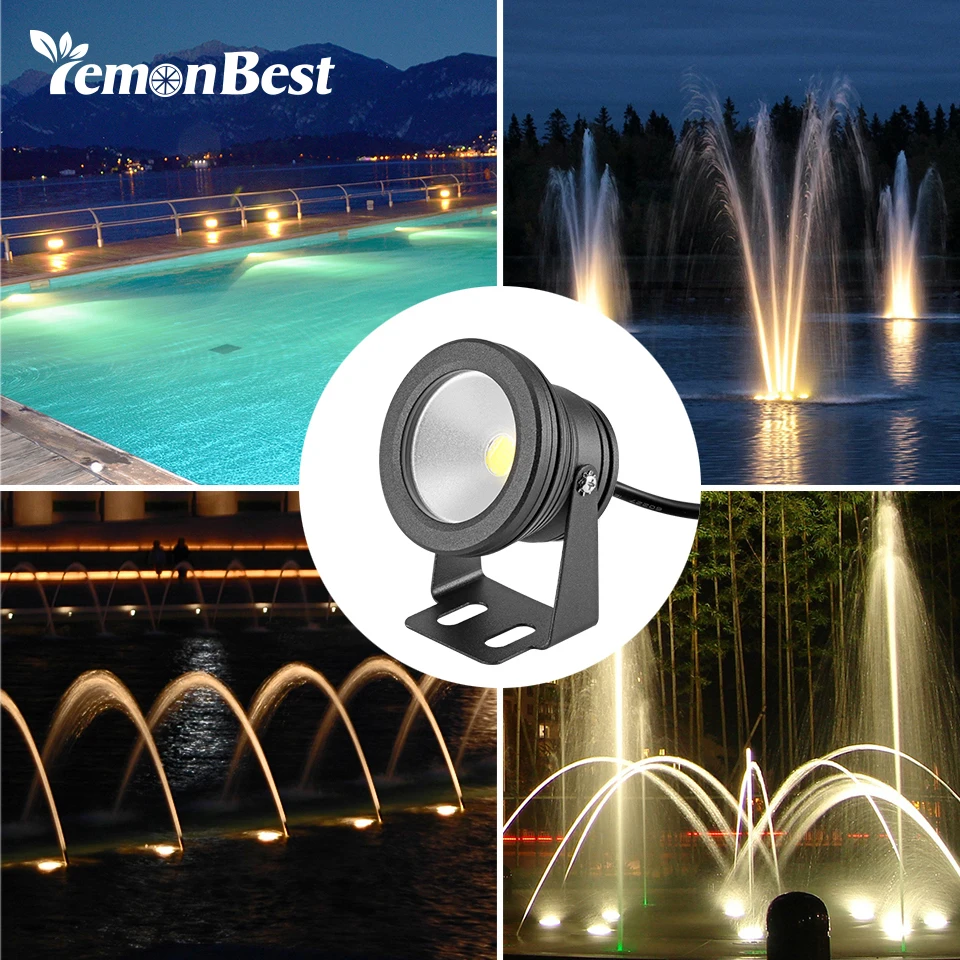 Lemonbest Водонепроницаемый IP65 светодиодный подводный светильник 10W 12v холодный
