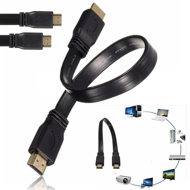 Высокоскоростной HDMI кабель Full HD короткий HDMI штекер плоский кабель Шнур широко используемое выходное устройство для аудио-видео HD tv PS3