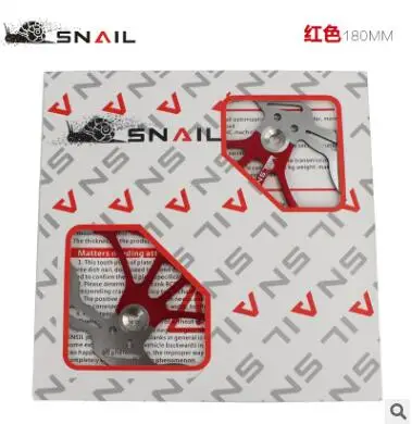 SNAIL RED 180MM Новинка, велосипед, дисковый тормоз, ротор, плавающий, MTB, для 160 мм, 180 мм, 203 мм, Аксессуары для велосипеда - Цвет: SNAIL RED 180MM