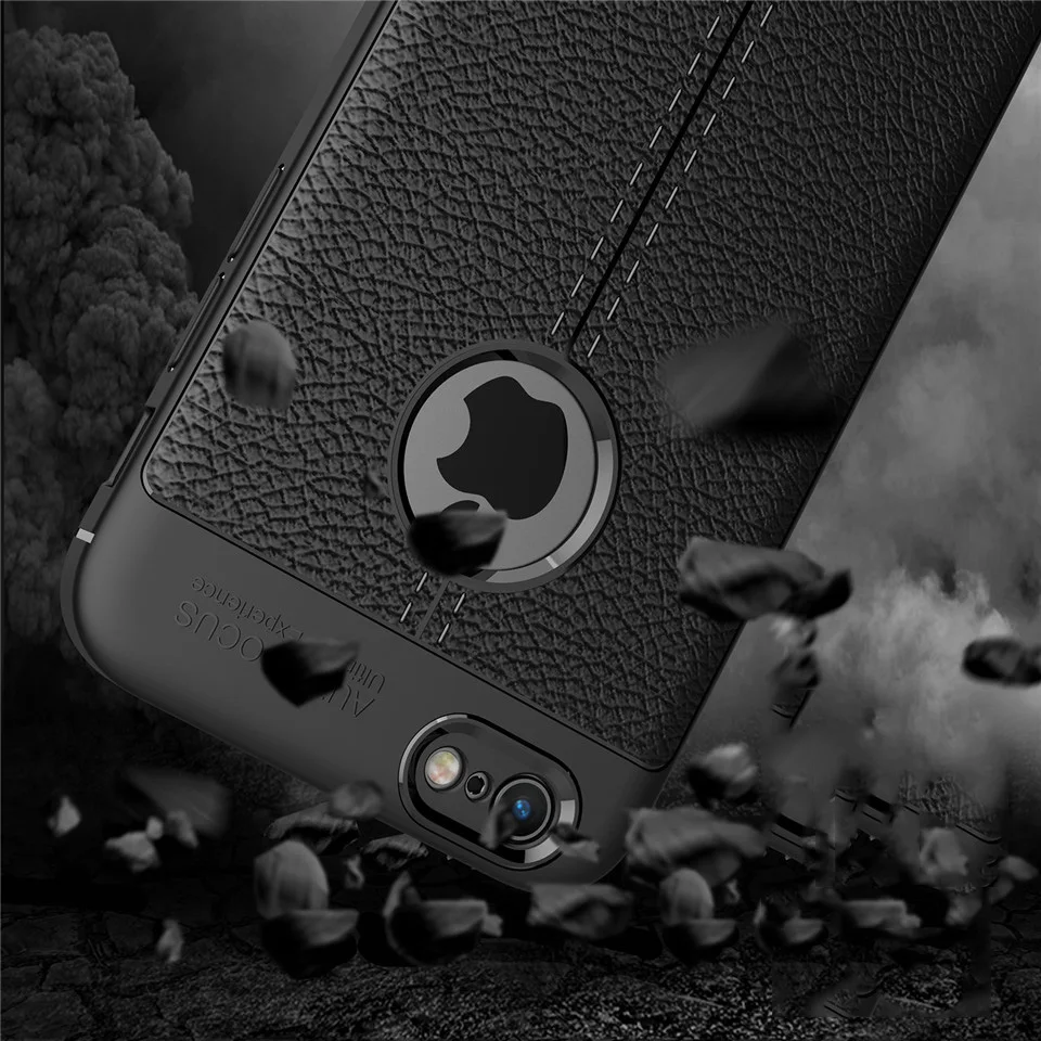 Роскошный чехол Rosany для iphone 8 из зернистой кожи резиновый силиконовый SE 5 5S 6 6s 7 Plus
