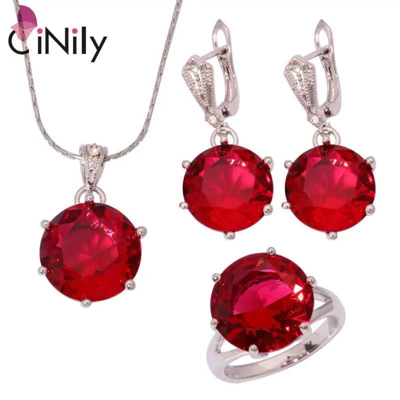 

CiNily Multicolor Cubic Zirconia Silver Plated Wholesale Women Jewelry Necklace Pendant Earrings Ring Jewelry Set NT178-180