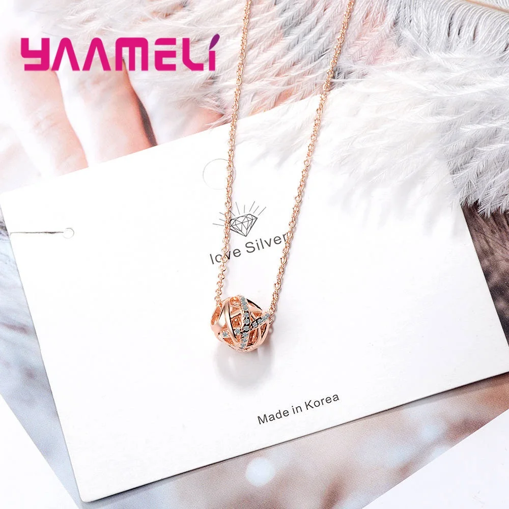 Бесплатная доставка элегантное ожерелье цепочка кристальная подвеска серебро 925