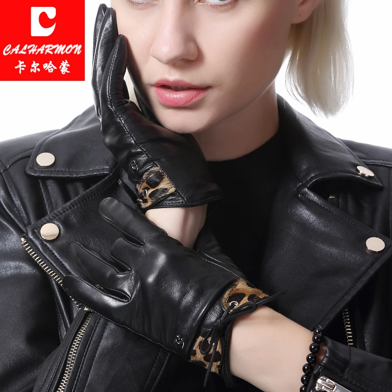 Calharmon Для женщин Прихватки для мангала Пояса из натуральной кожи Зимние перчатки