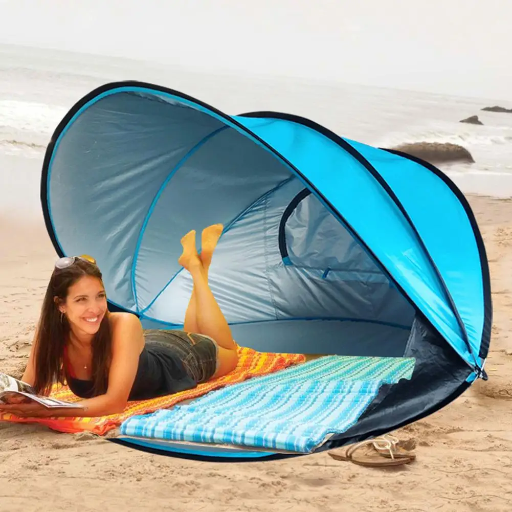 

Пляжная палатка на несколько человек, тент от солнца, мгновенный затенение, защита от ветра, дождя, UPF40 + UV