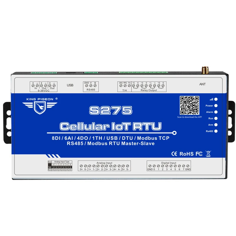 4G Cellular IOT Gateway Industrial RS485 Serisl Port GSM GPRS Modem Modbus RTU for SCADA OPC Server S275