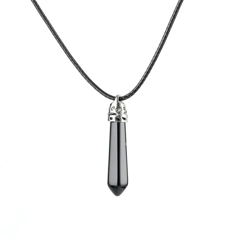 Кулон из природного кварца камень шестиугольная колонна кулоны ожерелье чакра