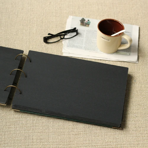 36*26 см 76P большой темно зеленый горизонтальный и вертикальный фотоальбом DIY для