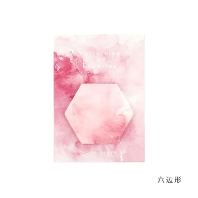 Design 3 30 листов/шт. Kawaii акварельные геометрические блокноты бумажные стикеры Post It самоклеящиеся офисные школьные принадлежности японские канцелярские принадлежности - Цвет: Design 3