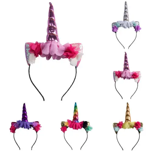 Декоративная повязка на голову с рогом единорога для вечеринки нарядное платье