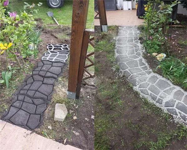 1 шт. DIY Пластиковые траектории производитель формы вручную тротуарной формы для цементных кирпичей каменной дороги вспомогательные инструменты для декора сада