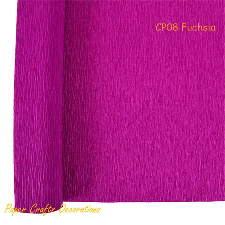 CP08 Fuchsia 1 рулон) 50 см* 2,5 м индивидуальный светильник, рулон розовой креповой бумаги, итальянские вечерние украшения для подарков - Цвет: CP08 Fuchsia