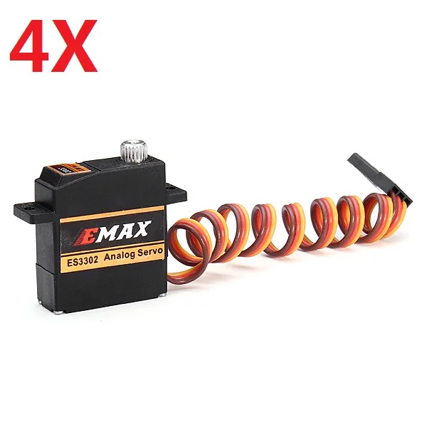 4X EMAX ES3302 12 4g мини металлическая Шестерня Аналоговый сервопривод для RC