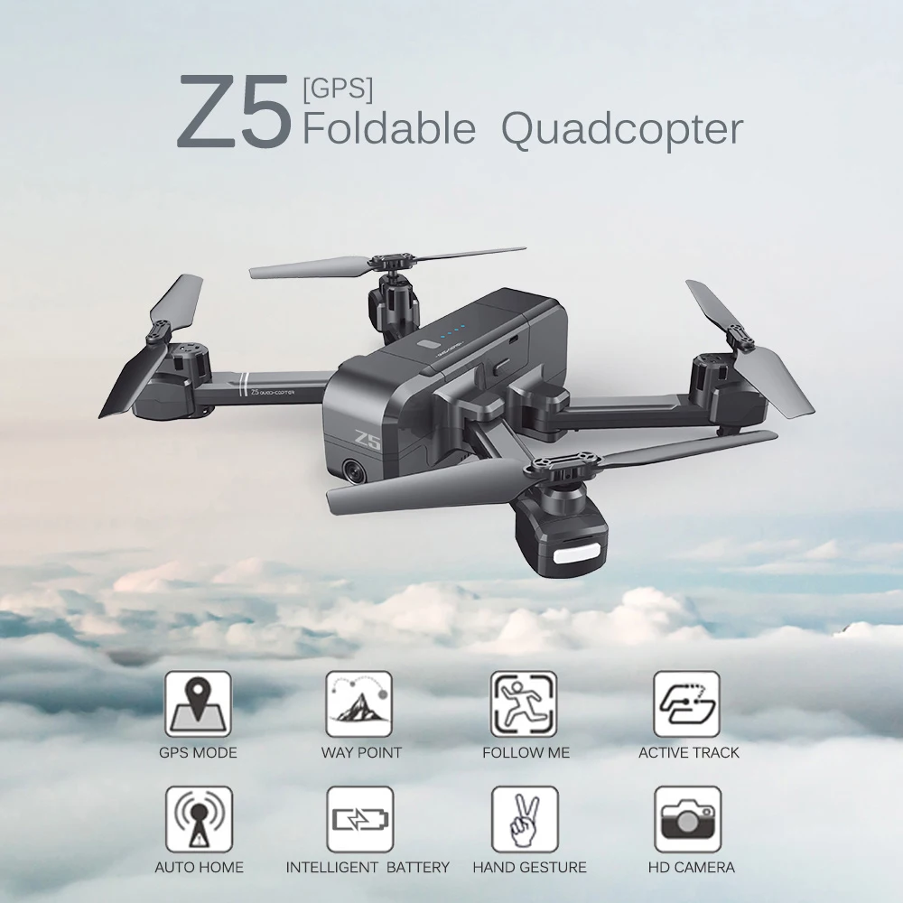 Квадрокоптер SJRC Z5 с HD 1080P камерой GPS Дрон 2 4G Wi Fi FPV удержание высоты режим