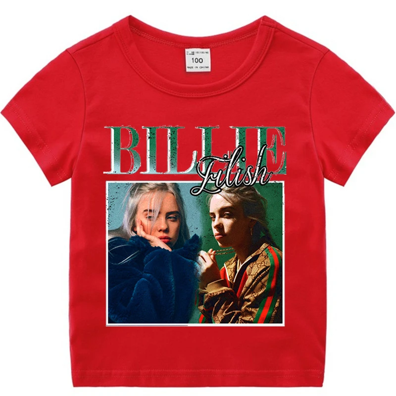 Детская Винтажная футболка с коротким рукавом Billie Eilish 90s мягкая черная для