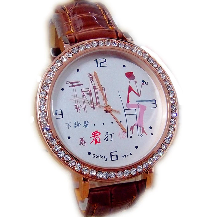 Wholesale women wristwatches ladies rhinestone women's fashion leather strap quartz watch Women watches FSW166 | Наручные часы