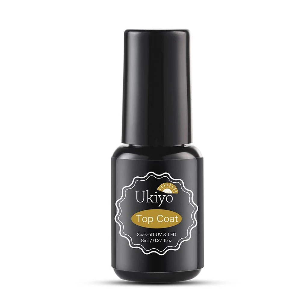 TOP COAT Ukiyo 8 мл Титан серебряный гель лак зеркальный эффект драгоценный камень Vernis Полупостоянный УФ гель покрытые лаком ногти гель лак - Цвет: TOP COAT