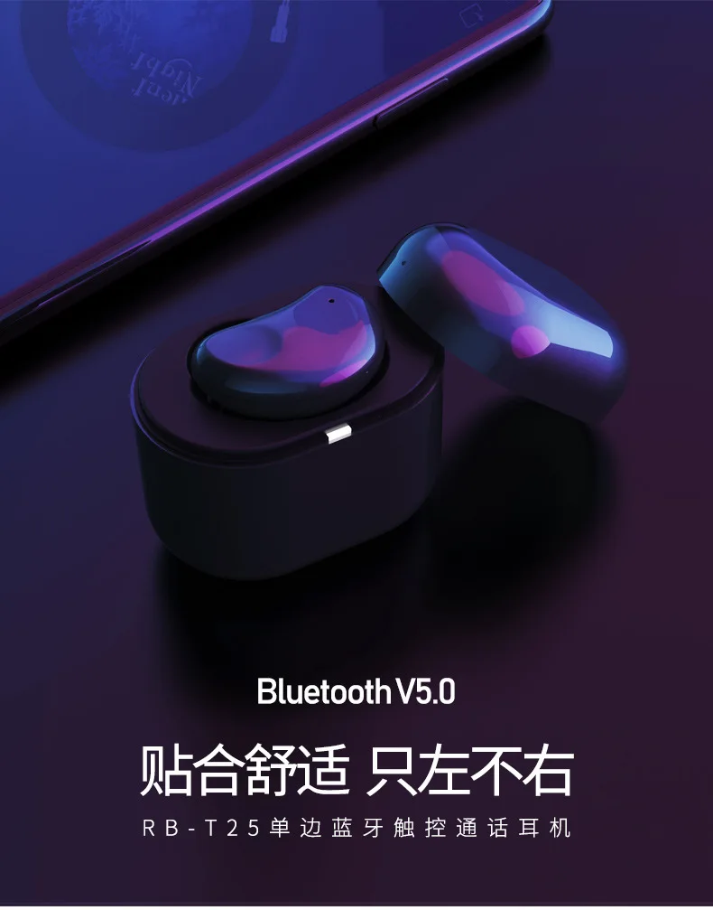 REMAX монофоническая bluetooth-гарнитура для левого уха только с зарядным устройством Bluetooth 5,0 беспроводные наушники-вкладыши умные сенсорные