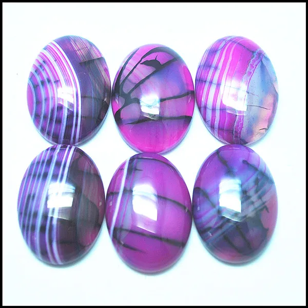 10PCS PINK Agate CABS natural gem stone cabochons new designs beadscabs diy jewelry making accessories size 18x25mm oval shapes | Украшения