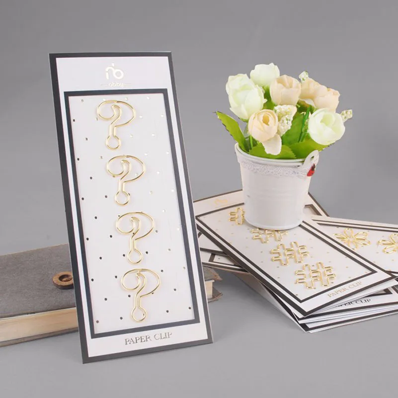 Позолоченные/розовые зажимы для бумаги металлический зажим хранения офисные