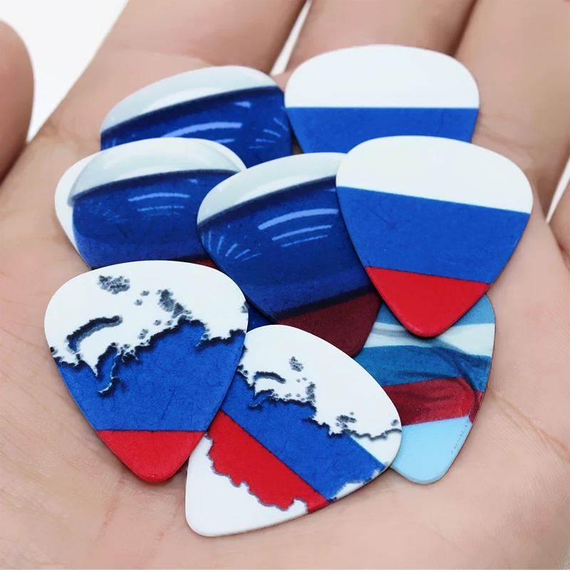 SOACH 10 шт. 0 71 мм флаг России двухсторонний дизайн аксессуары для гитары медиаторы