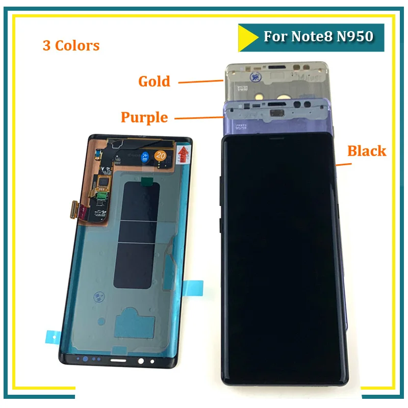 N950 AMOLED ЖК-дисплей для SAMSUNG Galaxy Note 8 дисплей сенсорный экран дигитайзер с рамкой