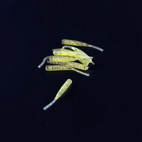 200pcs 200 шт 4 см/0,3 г бас рыболовные черви 10 цветов Силиконовые Мягкие пластиковые рыболовные Прикормка искусственные приманки резиновые в джиг голова крюк использование - Цвет: 200pcs