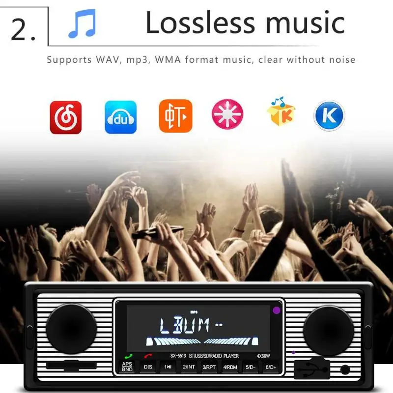 Автомобильный стерео MP3 плеер с ЖК дисплеем SWM 5513 FM радио Bluetooth 4 0 USB вход
