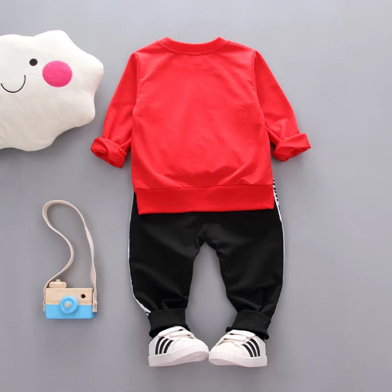 Комплекты одежды для маленьких мальчиков весенние топы с длинным рукавом и