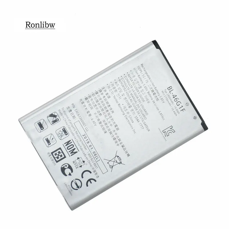 Ronlibw 2800 мА/ч, BL-46G1F, запасная батарея, батарея для LG K10() K425 K428 K430H K20 плюс TP260 X400 LGM-K121 M250 MS250