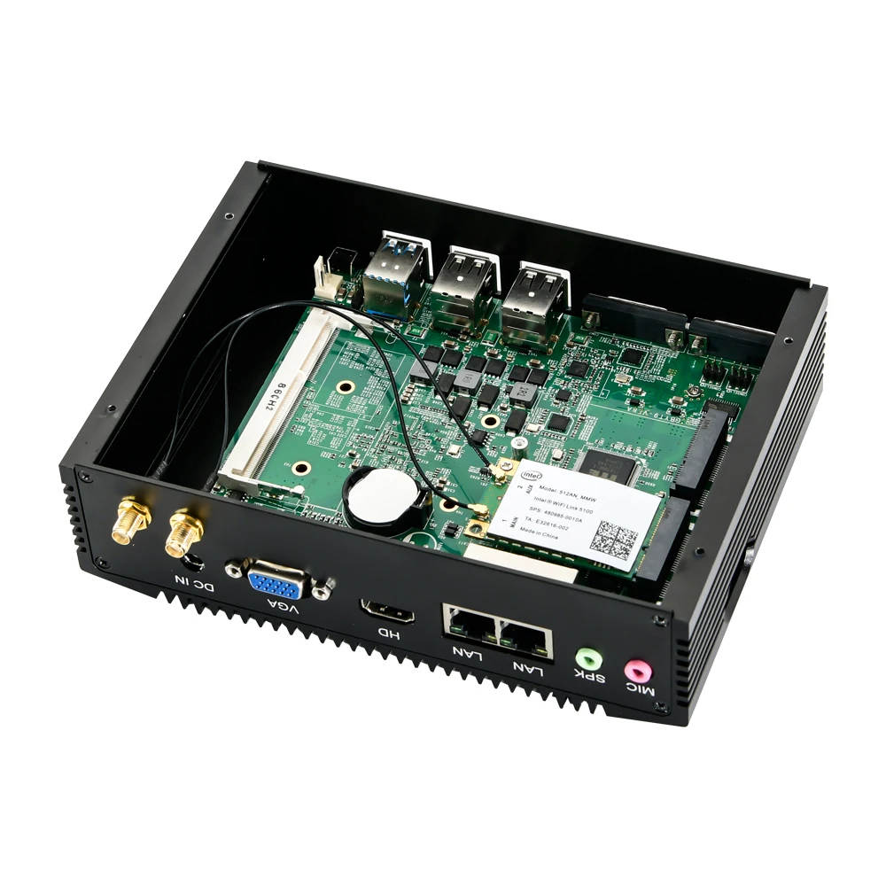 Безвентиляторный промышленный ПК мини компьютеры IPC Windows 10 Pro/Linux Ubuntu Intel J1900 2 Lan 2 RS232 RS422 RS485 Watchdog 3g/4G WiFi