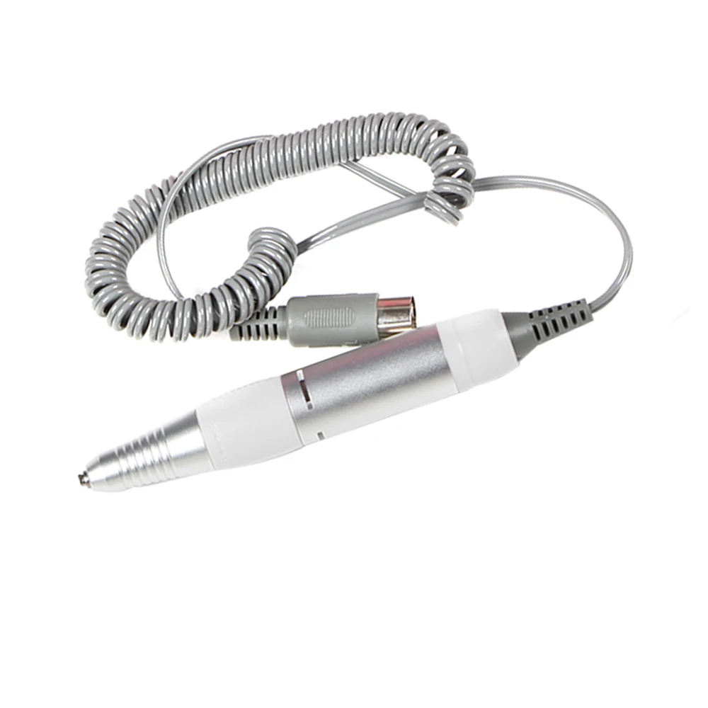 white Electric Nail Art Drill Handle Pen Gel Polish Grind Machine Handpiece Nail Manicure Pedicure Replacement Pen Handle Accessories - Color: white