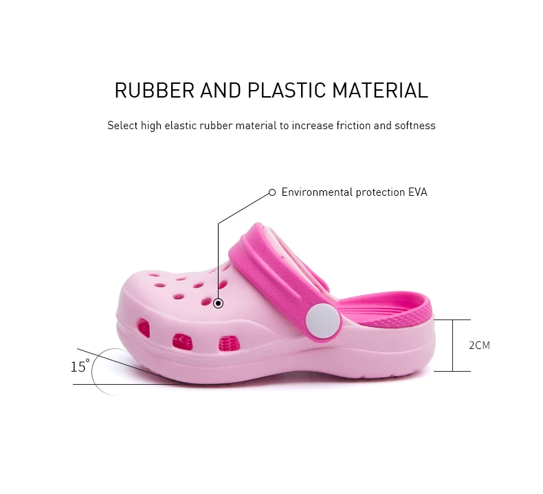 TZLDN Girls Boys Clogs Garden Shoes Summer Hollow Children Slippers Contrast Color Kids Beach Sandals EVA Eco-friendly Shoes