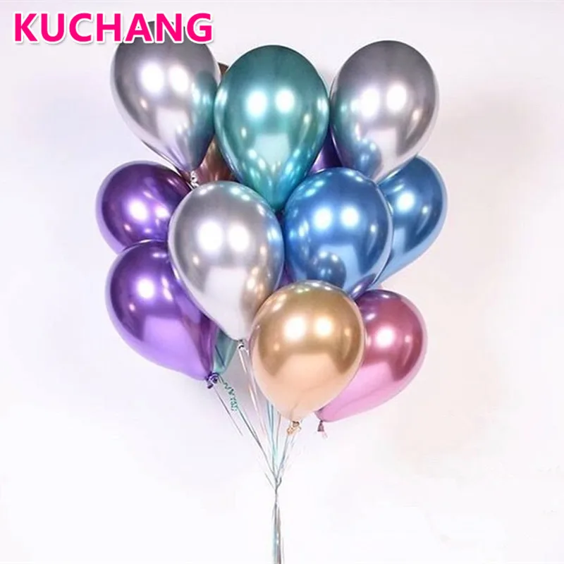 

30/50/100pcs 12inch Chrome Metallic Latex Air Helium Balloons Birthday Party Wedding Decorations Baby Shower Toy Globos Balon