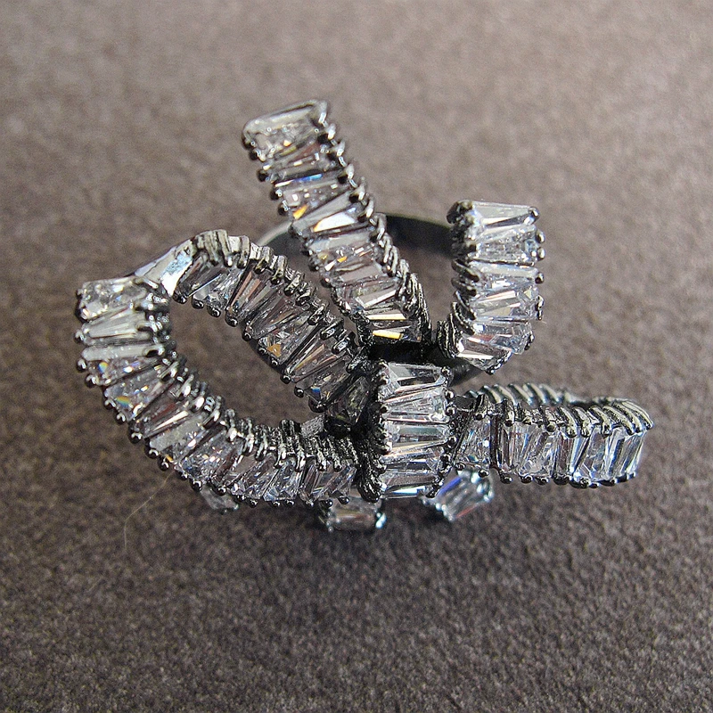 Модное кольцо Marquise AAA с кубическим цирконием и геометрическим узором, сверкающее, Свадебные/вечерние ювелирные изделия для женщин RC037