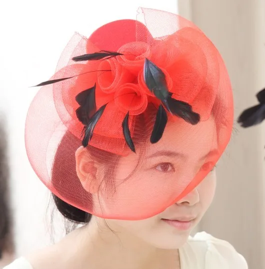 Женская винтажная шляпка в сеточку черная или белая для невесты свадебный