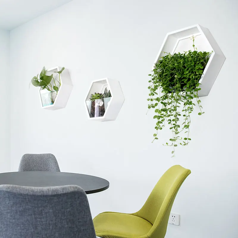 

Creative Hydroponics Scindapsus Wall Vase Iron Art Diamond Shaped Hanging Flower Vases / Home Living Room Decor Crafts Bonsai