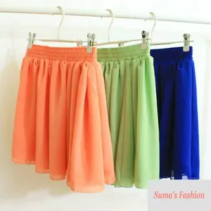 Женская шифоновая юбка, короткая Двухслойная юбка с высокой талией, лето 2016