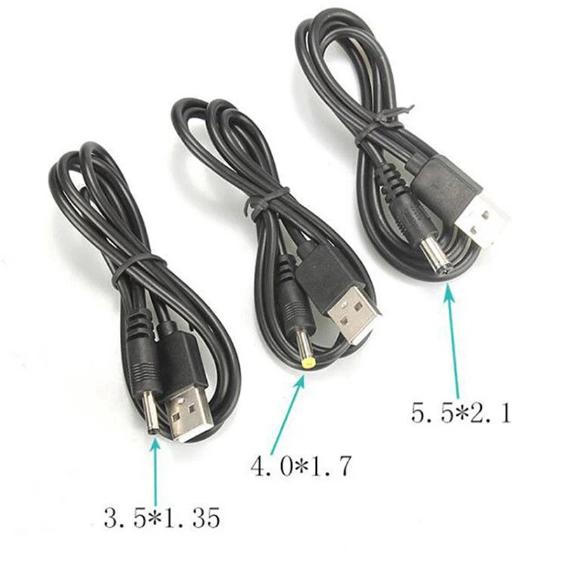 Черный DC 5V USB порт к 2 5 3 4 0 мм Цилиндрический разъем Кабель питания Шнур